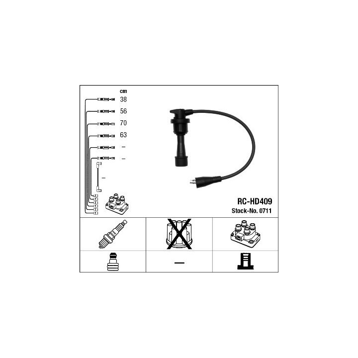 Uždegimo laido komplektas NGK 0711