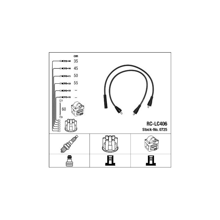Uždegimo laido komplektas NGK 0725