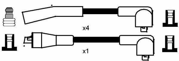 Uždegimo laido komplektas NGK 0887