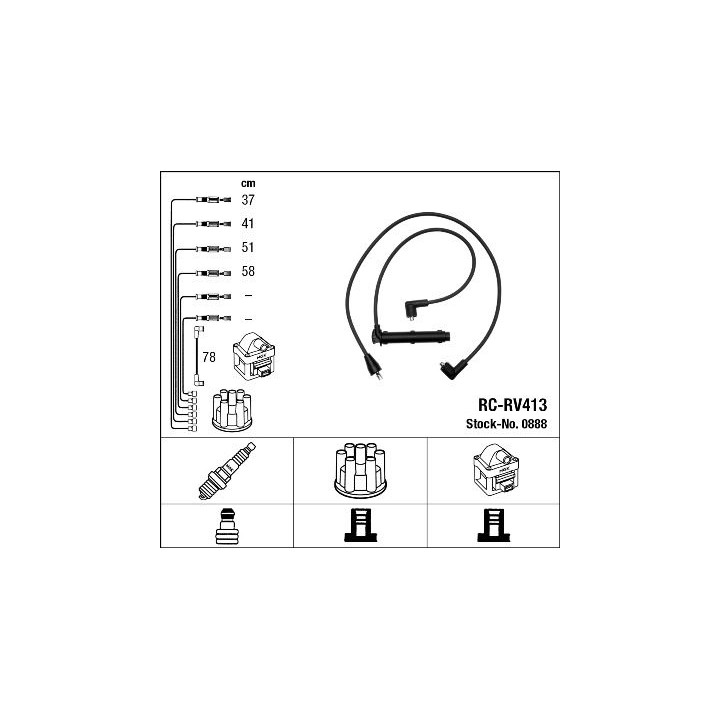 Uždegimo laido komplektas NGK 0888