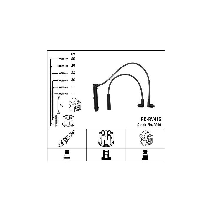 Uždegimo laido komplektas NGK 0890