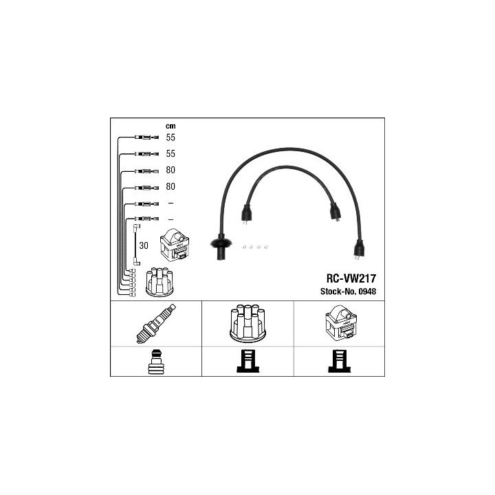 Uždegimo laido komplektas NGK 0948