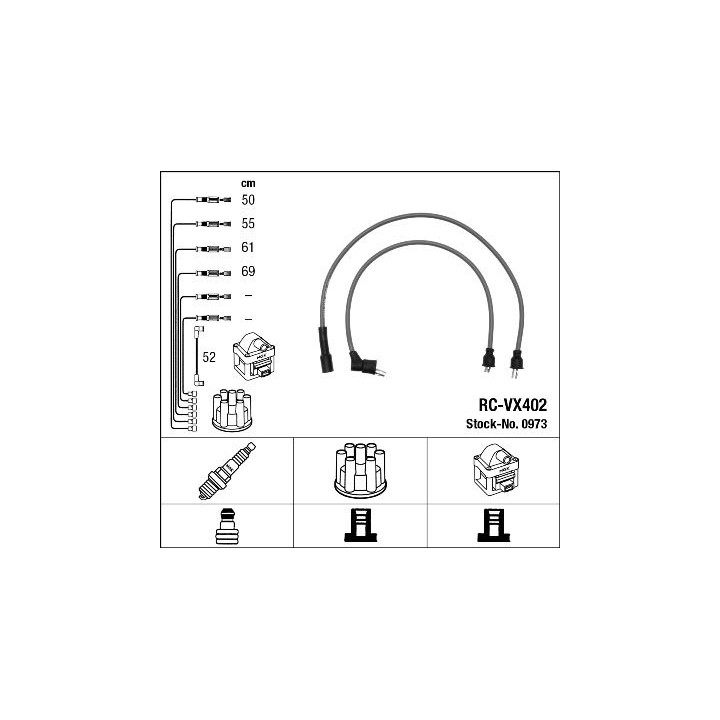 Uždegimo laido komplektas NGK 0973