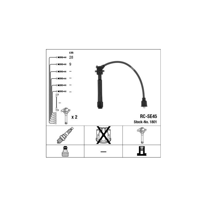 Uždegimo laido komplektas NGK 1801