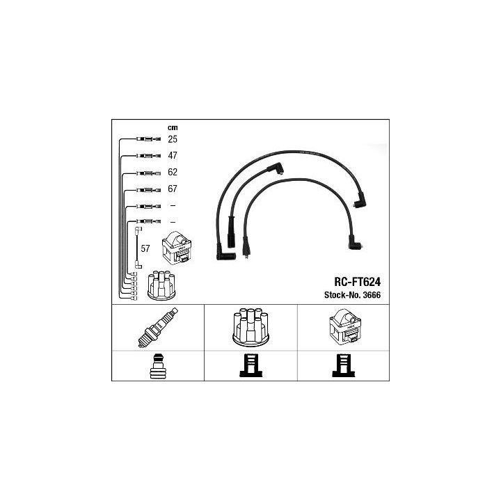 Uždegimo laido komplektas NGK 3666