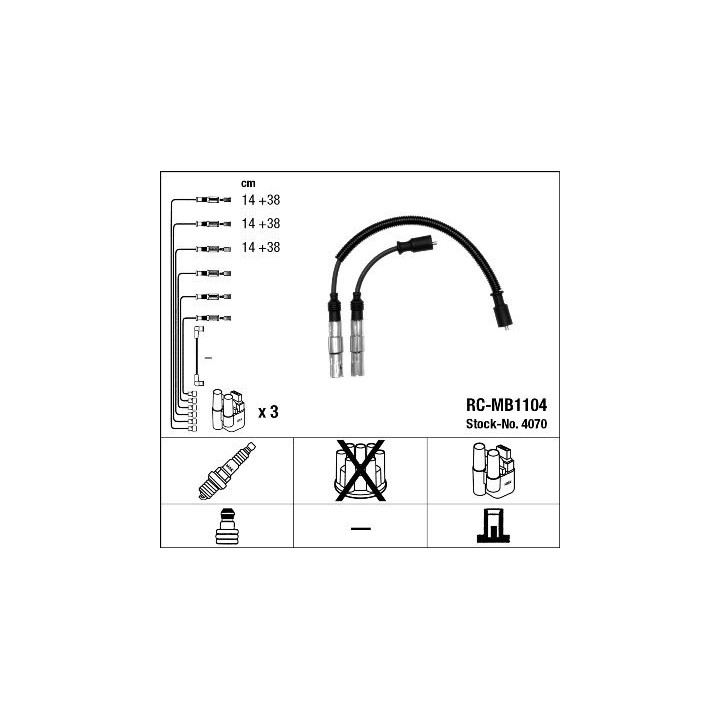 Uždegimo laido komplektas NGK 4070