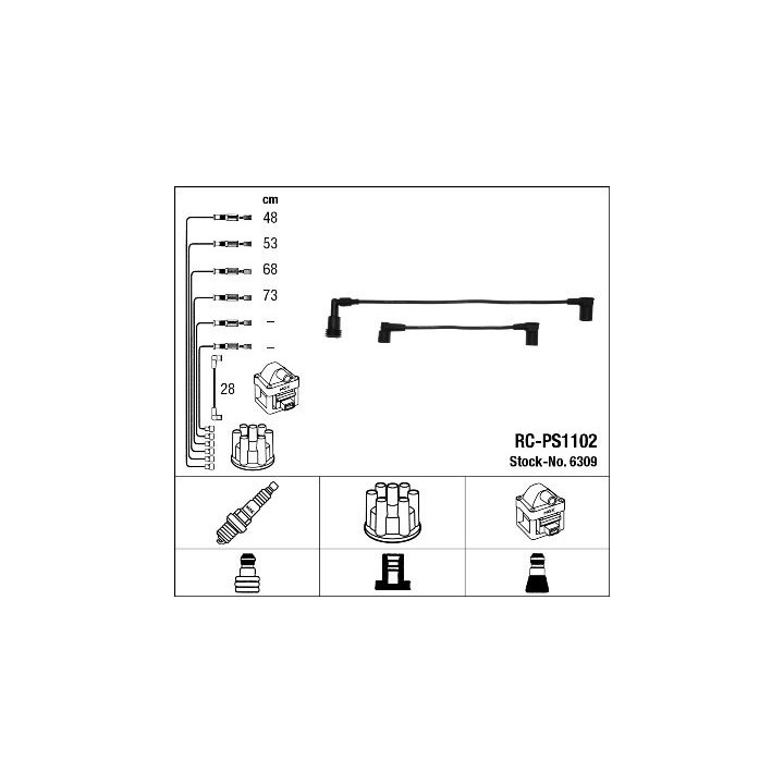 Uždegimo laido komplektas NGK 6309