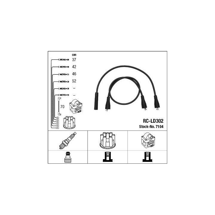 Uždegimo laido komplektas NGK 7104