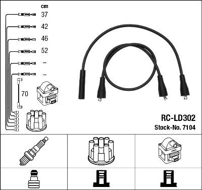 Uždegimo laido komplektas NGK 7104