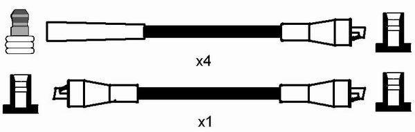 Uždegimo laido komplektas NGK 7104