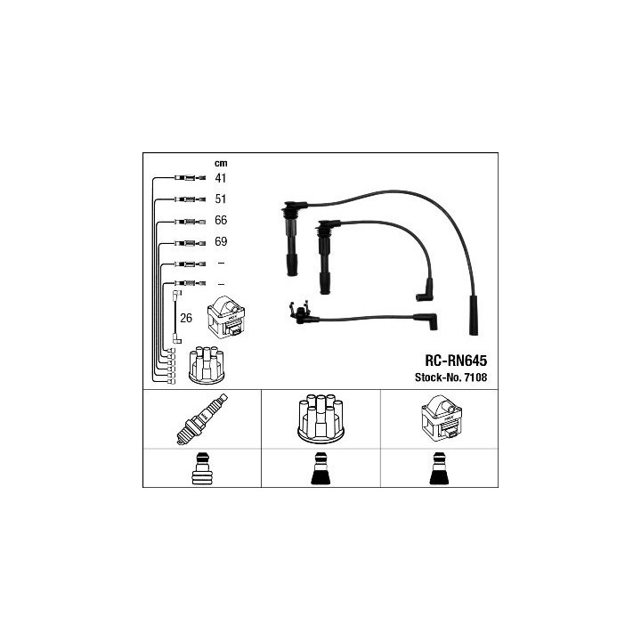 Uždegimo laido komplektas NGK 7108