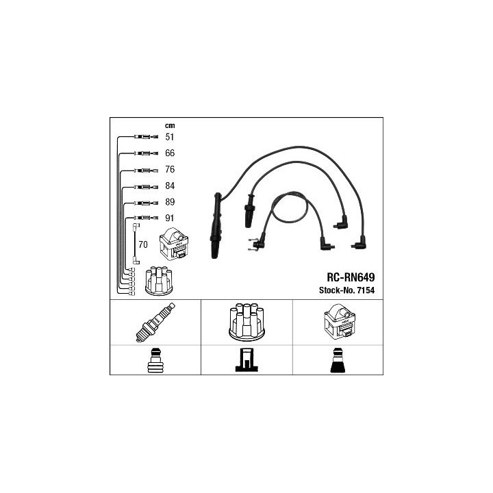 Uždegimo laido komplektas NGK 7154