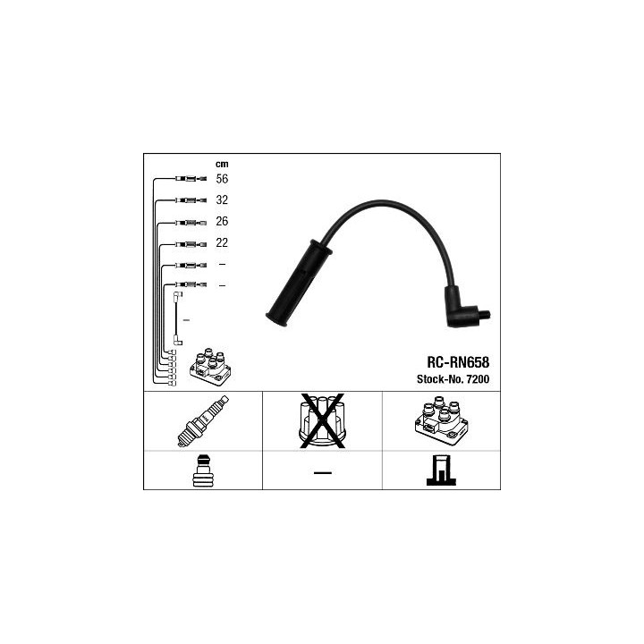 Uždegimo laido komplektas NGK 7200