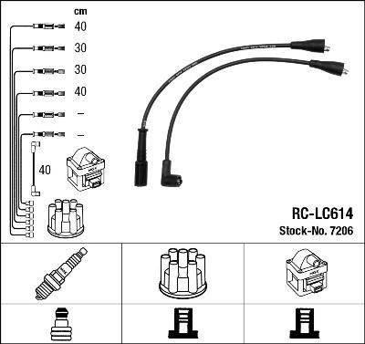 Uždegimo laido komplektas NGK 7206
