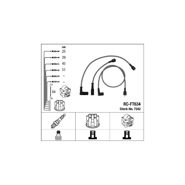 Uždegimo laido komplektas NGK 7242