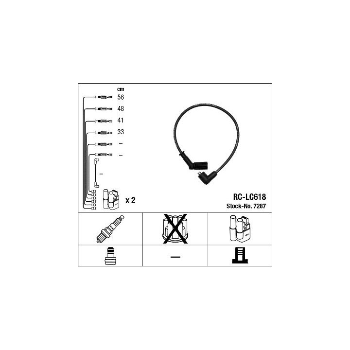 Uždegimo laido komplektas NGK 7287