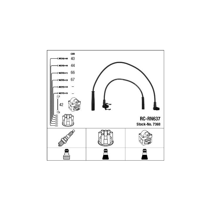 Uždegimo laido komplektas NGK 7368