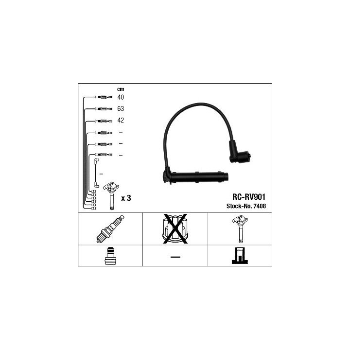 Uždegimo laido komplektas NGK 7408