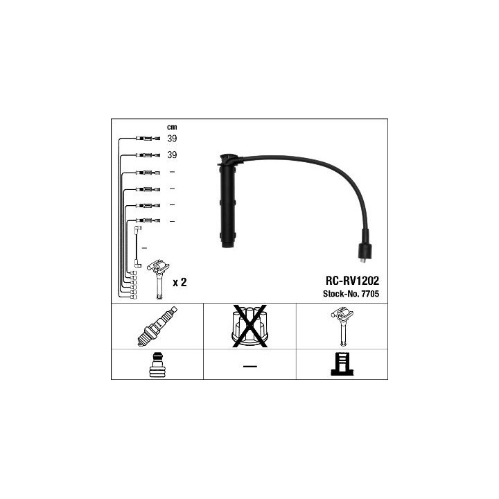 Uždegimo laido komplektas NGK 7705