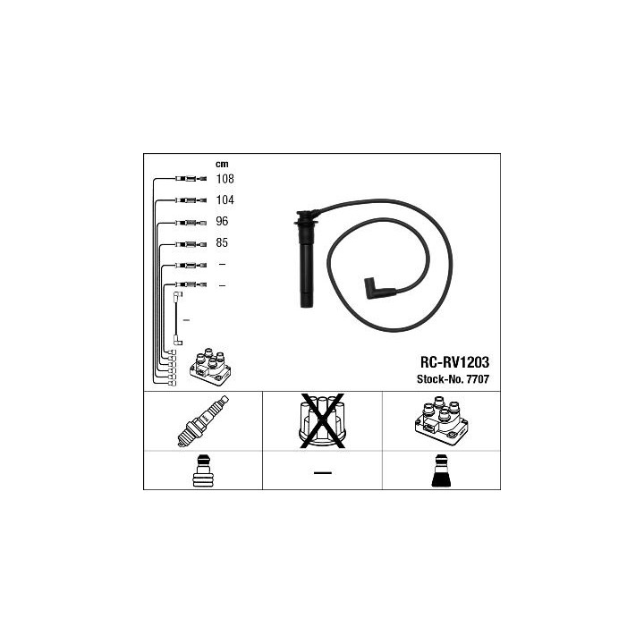 Uždegimo laido komplektas NGK 7707