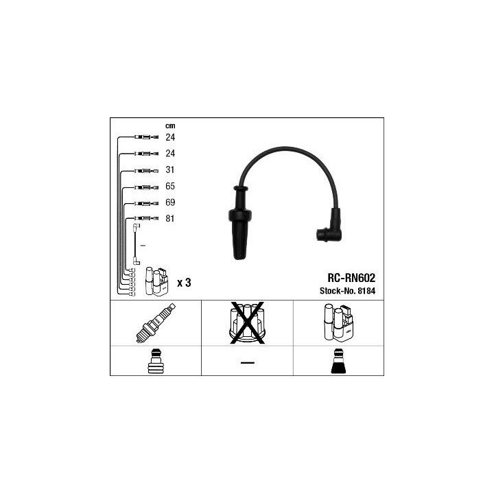 Uždegimo laido komplektas NGK 8184