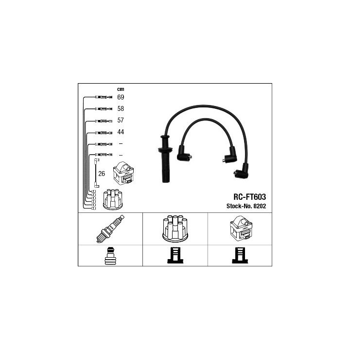 Uždegimo laido komplektas NGK 8202