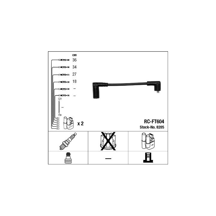 Uždegimo laido komplektas NGK 8205