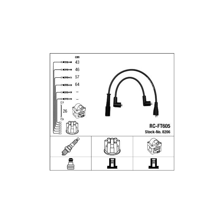 Uždegimo laido komplektas NGK 8206