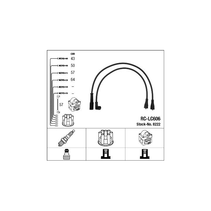 Uždegimo laido komplektas NGK 8222