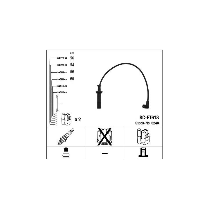 Uždegimo laido komplektas NGK 8248