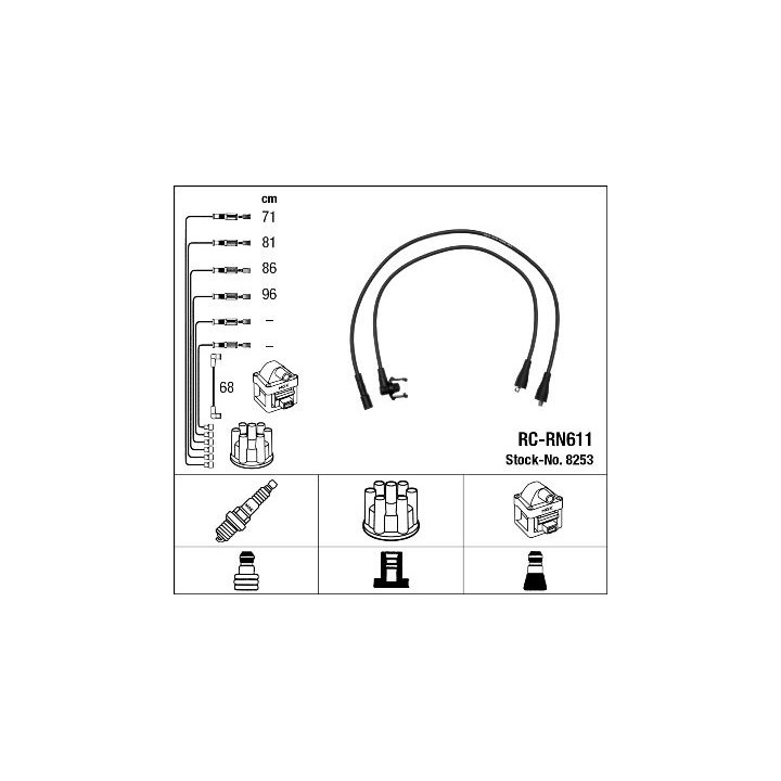 Uždegimo laido komplektas NGK 8253