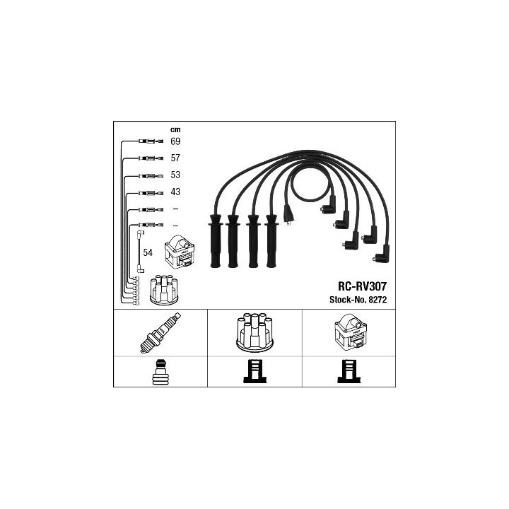 Uždegimo laido komplektas NGK 8272