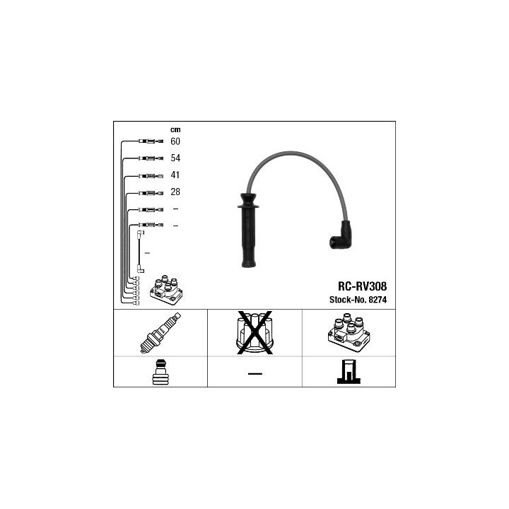 Uždegimo laido komplektas NGK 8274