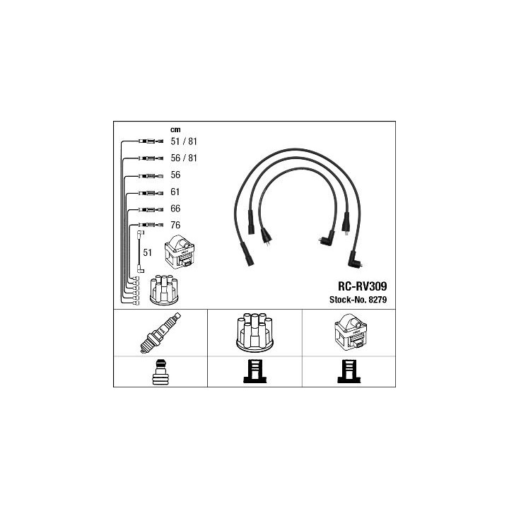 Uždegimo laido komplektas NGK 8279