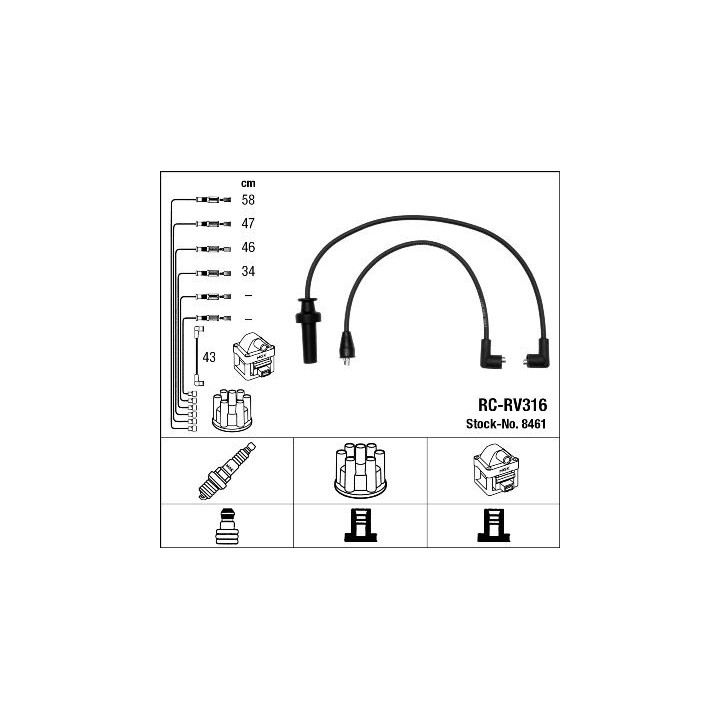 Uždegimo laido komplektas NGK 8461