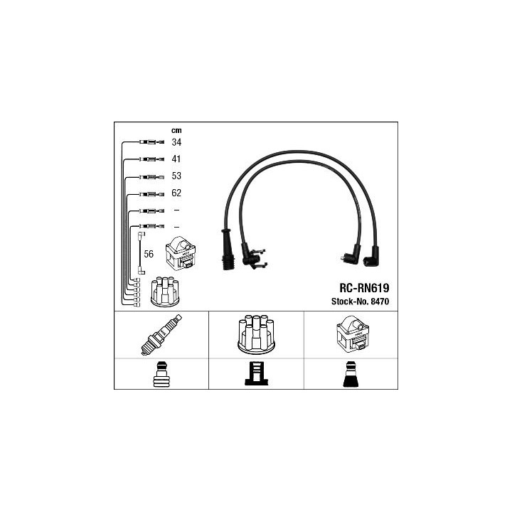 Uždegimo laido komplektas NGK 8470