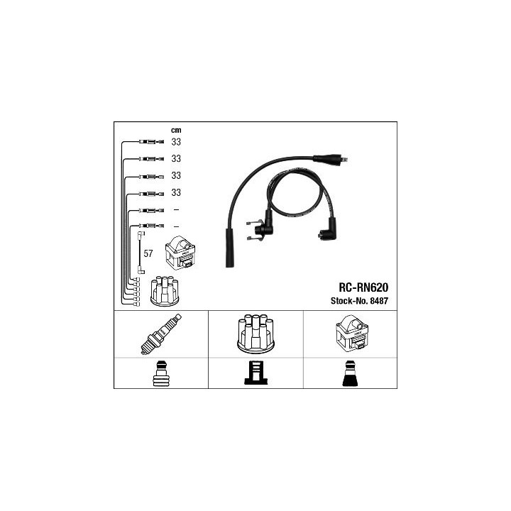 Uždegimo laido komplektas NGK 8487