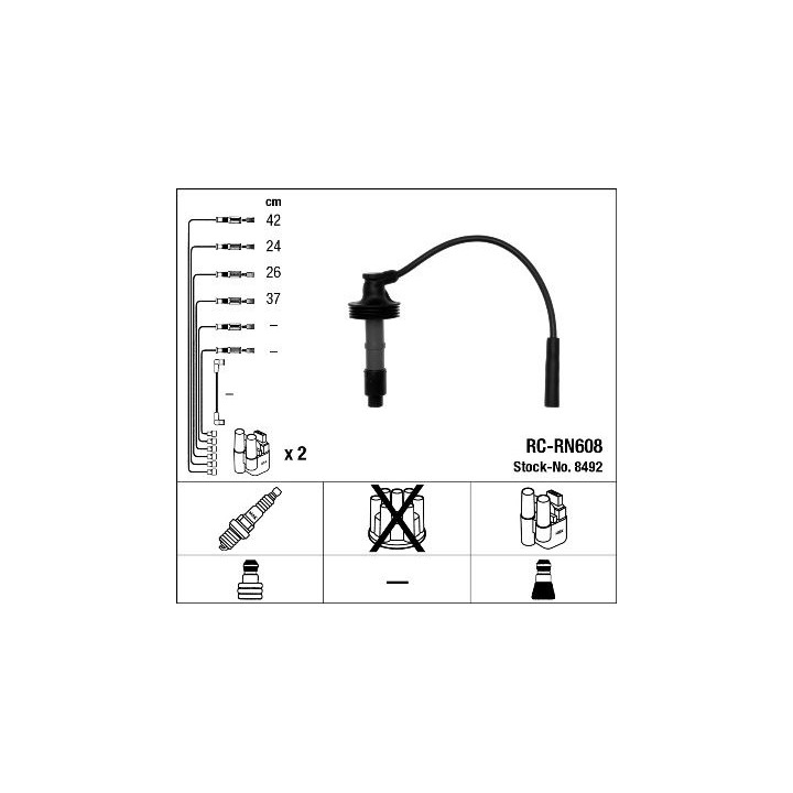 Uždegimo laido komplektas NGK 8492