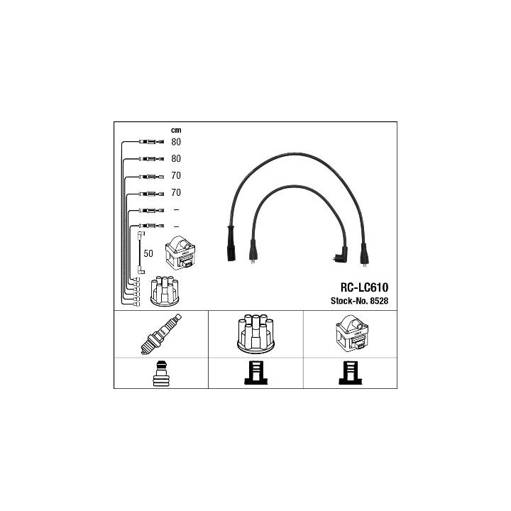 Uždegimo laido komplektas NGK 8528