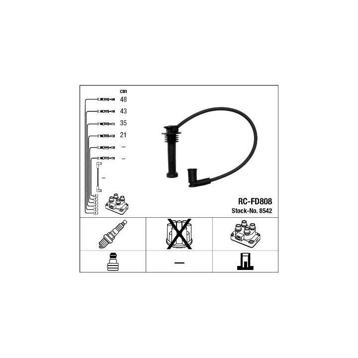 Uždegimo laido komplektas NGK 8542