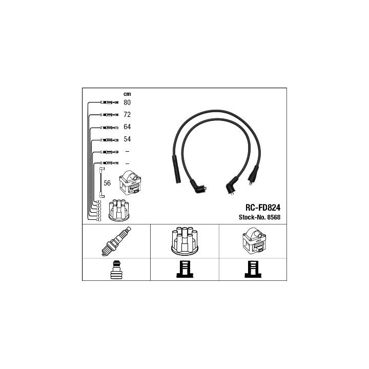 Uždegimo laido komplektas NGK 8568