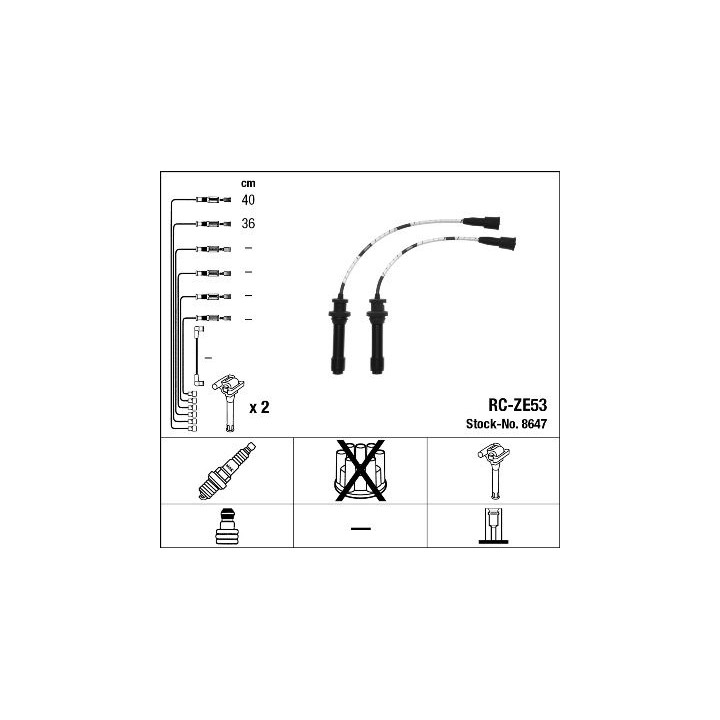 Uždegimo laido komplektas NGK 8647