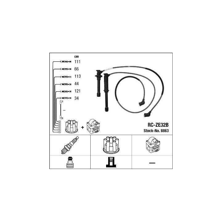 Uždegimo laido komplektas NGK 8863