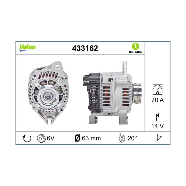 Kintamosios srovės generatorius VALEO 433162