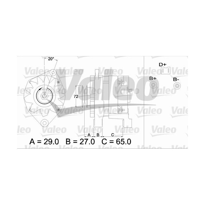 Kintamosios srovės generatorius VALEO 433464