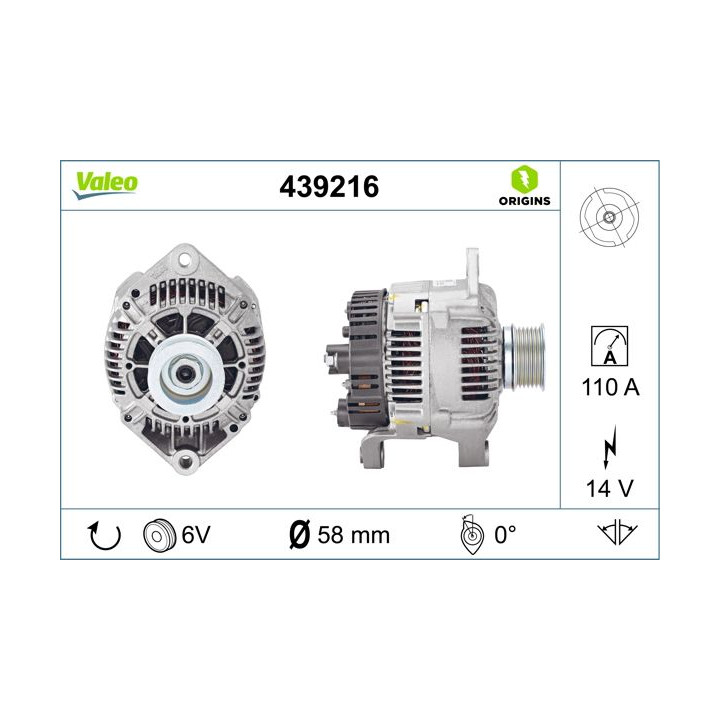 Kintamosios srovės generatorius VALEO 439216