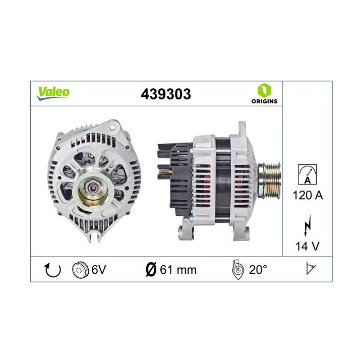 Kintamosios srovės generatorius VALEO 439303