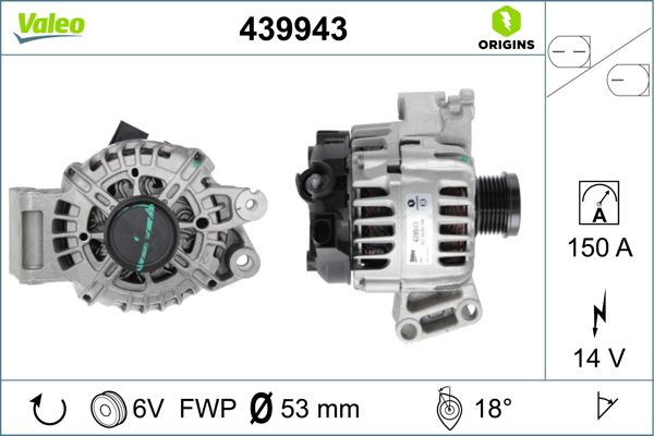Kintamosios srovės generatorius VALEO 439943