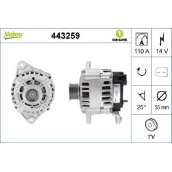 Kintamosios srovės generatorius VALEO 443259