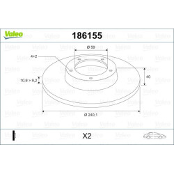 Stabdžių diskas VALEO 186155